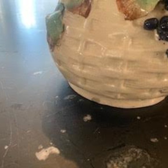 Vintage 3 Dimensional Hand Painted Grape Vase, 15.50"h - Picture 5 of 10